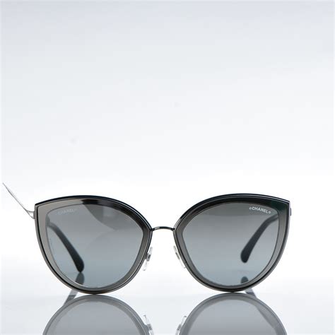 CHANEL 4222 c. 108/W6 SILVER Cat Eye Sunglasses Mirrored 